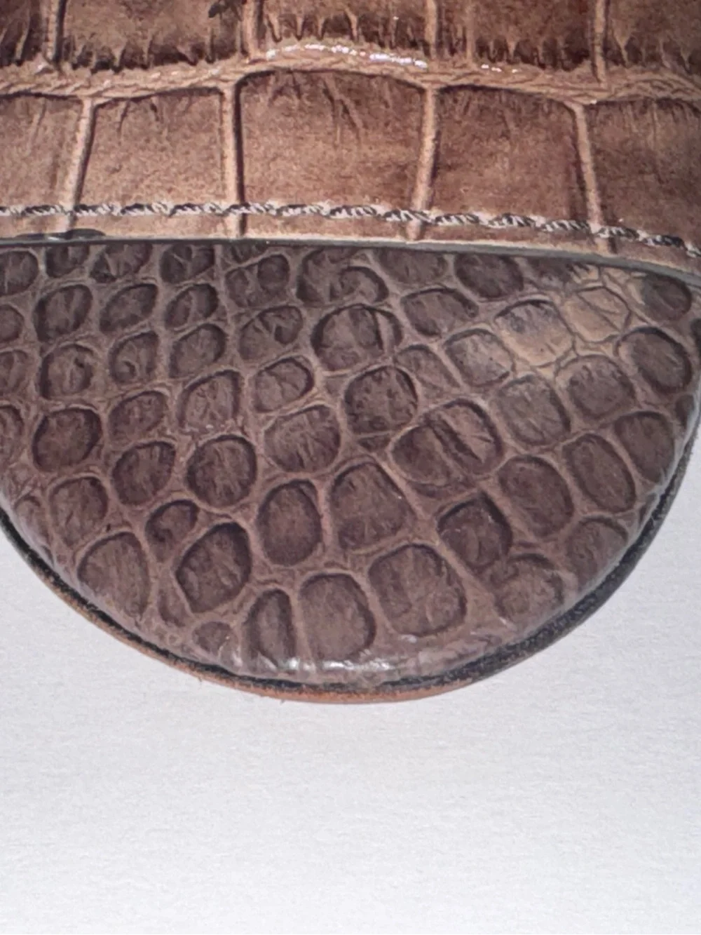 Tory Burch Brown Croc Embossed Leather Wedge Sandals Size 8
